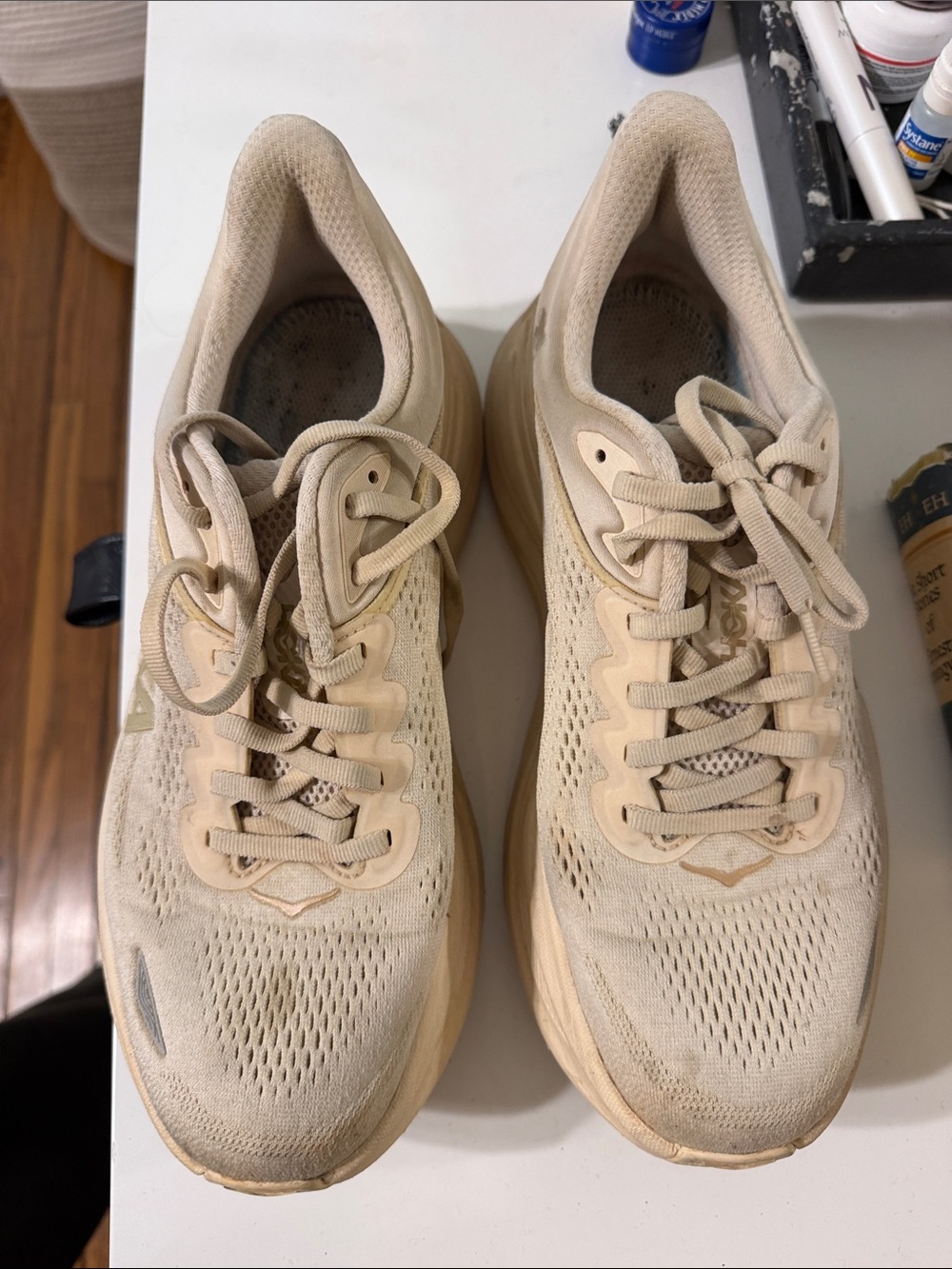 Hoka Men's Running Sneakers in Beige